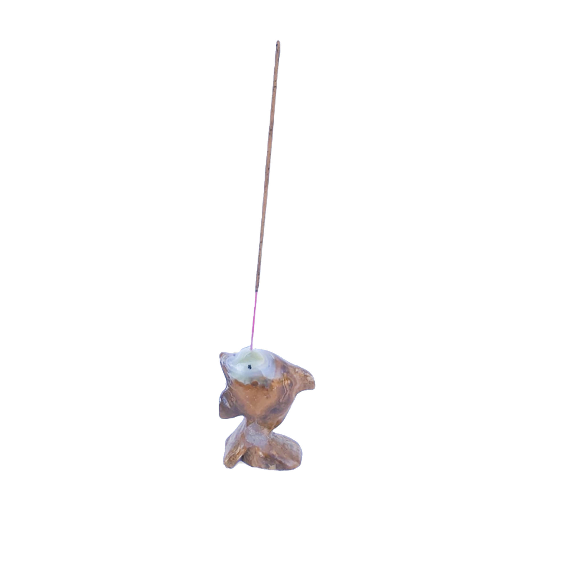 Portez en encens de poisson d'Onyx Porta - 8x6 cm