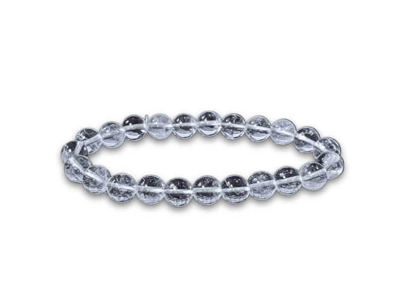 Perles de bracelet à cristal rocheux - 8 mm