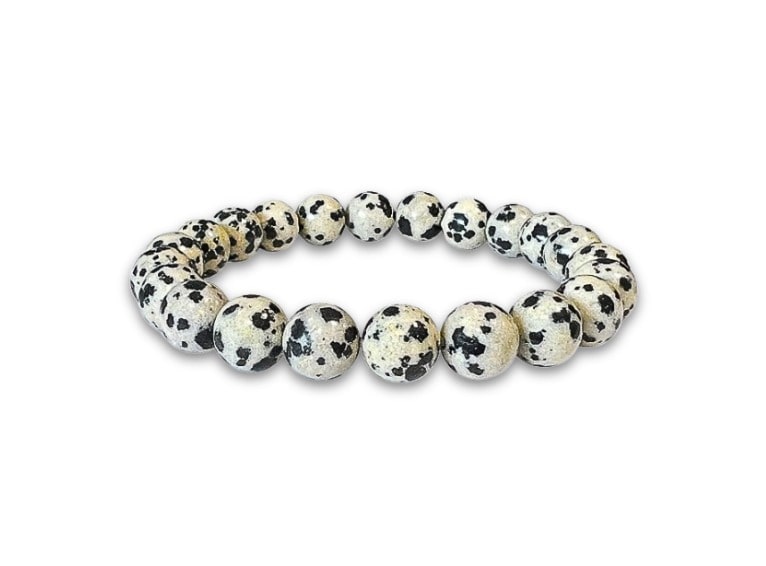 Perles de bracelet jasper dalmatien - 8 mm