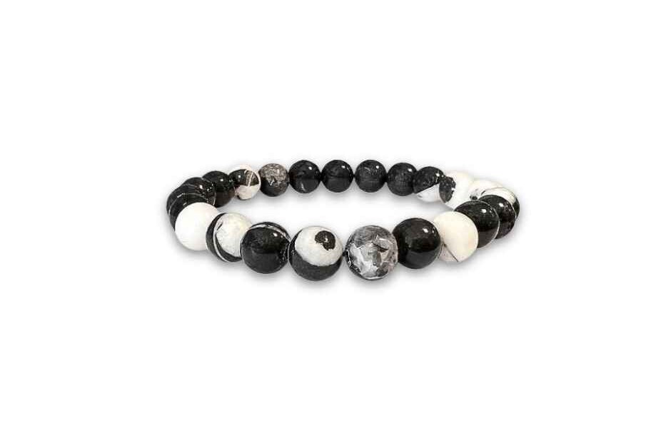 Perles de bracelet Jasper Zebra - 8 mm