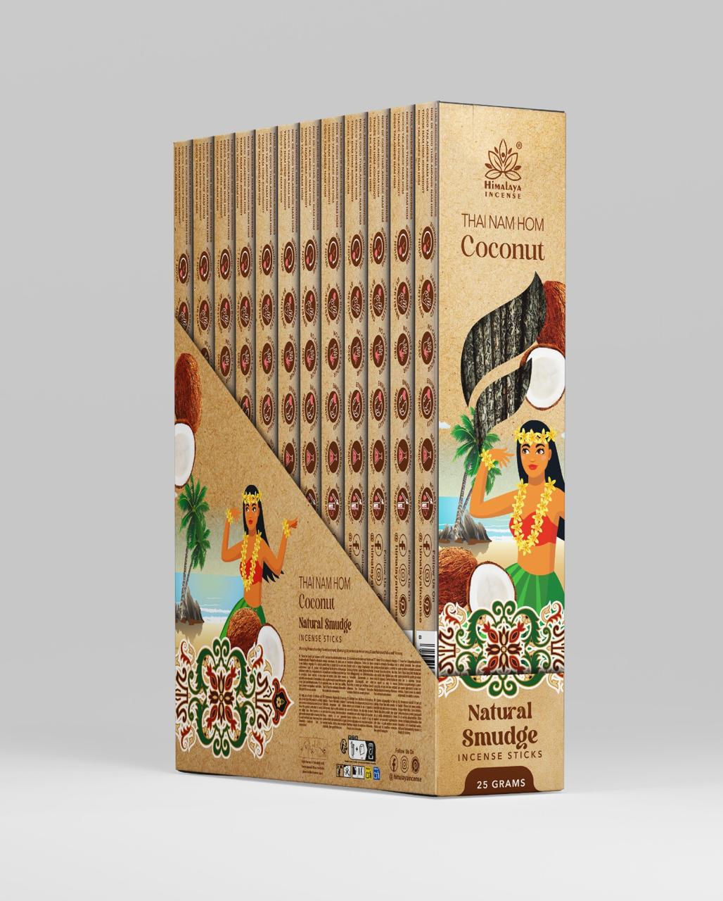 Bâton d'encens à la noix de coco Himalaya Thai Num Hom-25g