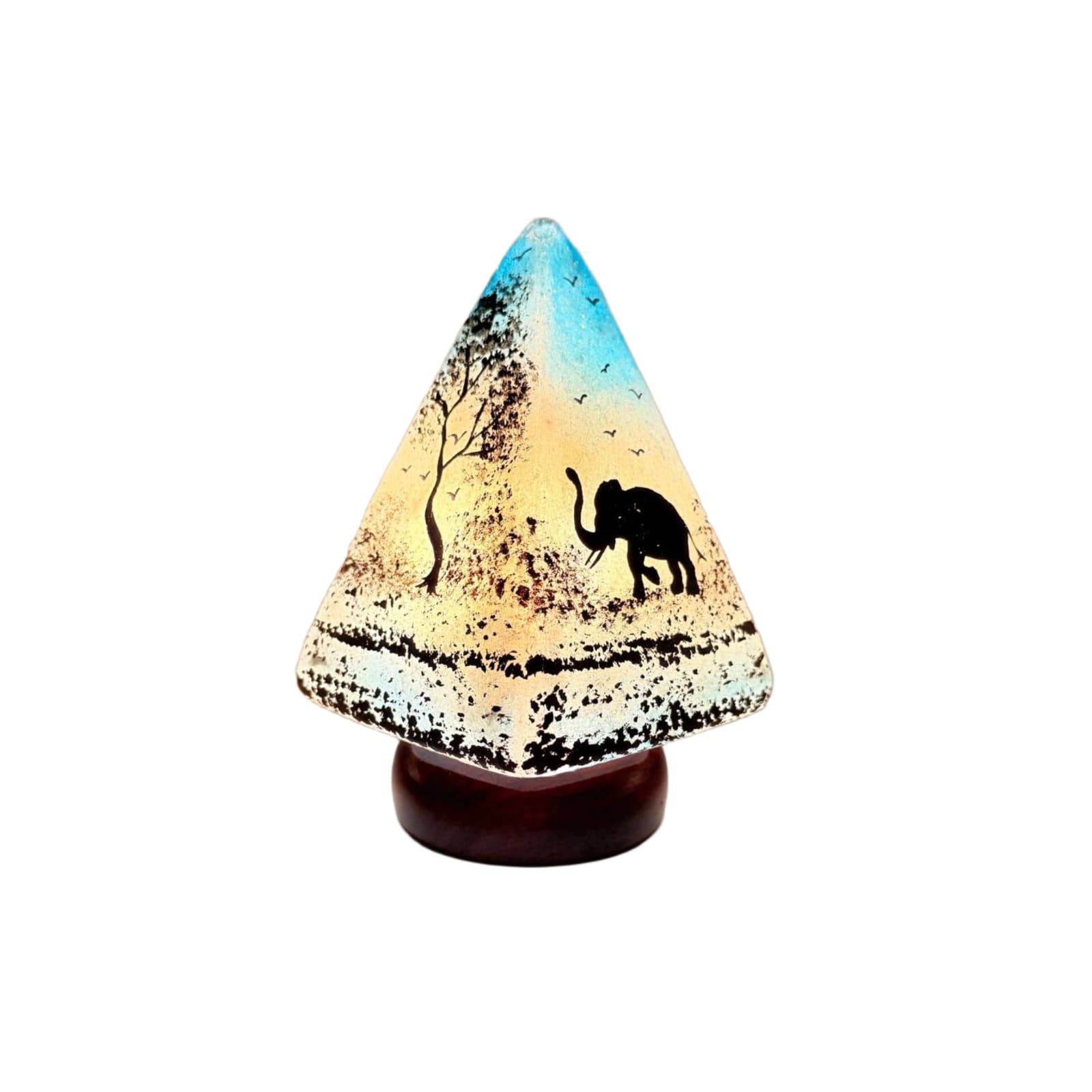 Lampe en peau de chameau en forme de pyramide